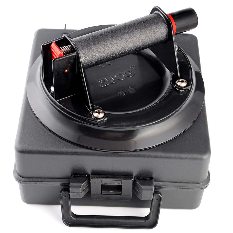 ZUOS 8" Glass Suction Cup Heavy Duty Hand-held Glass Lifter, Powerful Industrial Vacuum Lifter with handle for Granite Lifting &Window Replacement, 520 lbs Load Capacity/Carring Case - Image 1